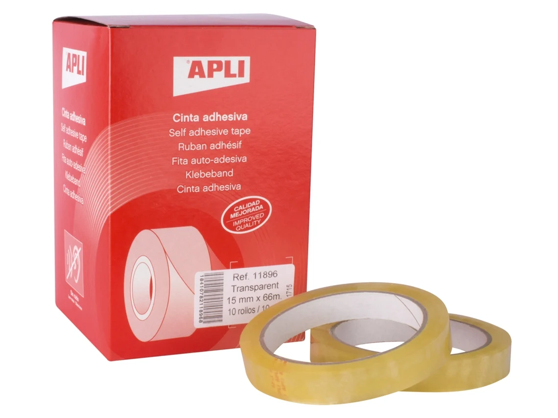Cinta Adhesiva Transparente 15Mm X 66M Resistente Al Agua Y a La Intemperie Apli