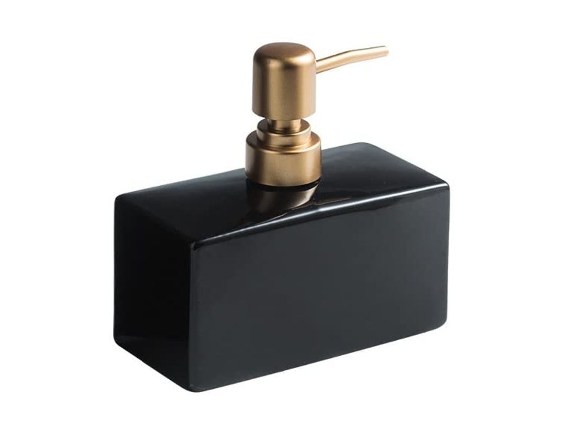 2026-dispensador De Jabón Cerámica Rectangular Con Bomba Dorada Mate Para Baño, Capacity Grande, Anti-humedad