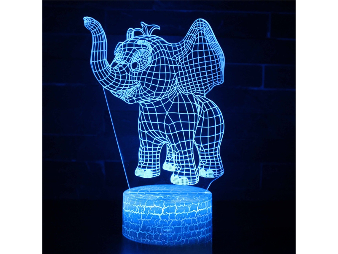 Lámpara de noche con ilusión 3D, 7 colores, interruptor táctil y alimentación USB (my 464)