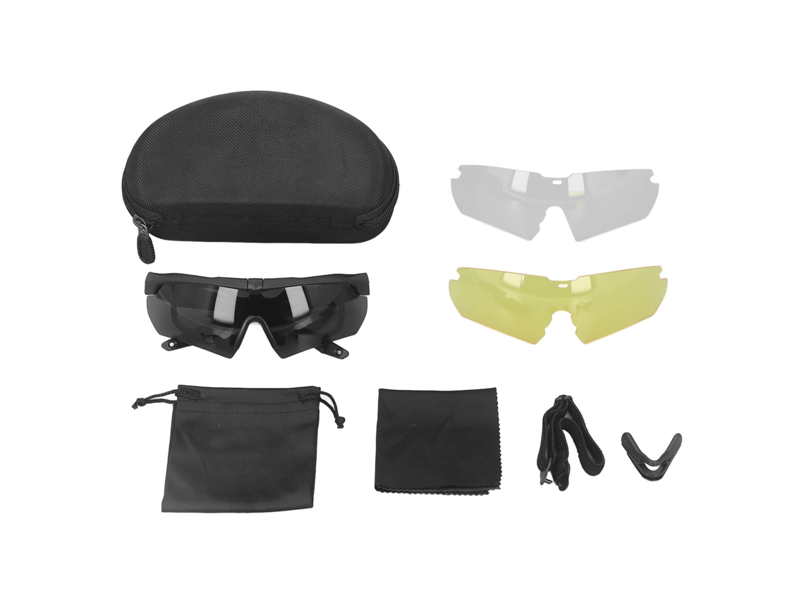 Óculos De Ciclismo Leve À Prova De Vento Uv400 Impacto Resistente Com 2 Lentes