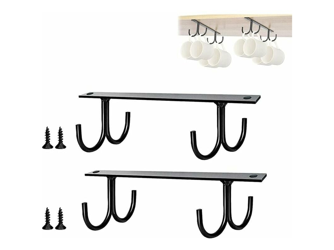 FNINIJEDE Suporte Versátil Para Canecas Embaixo Do Armário, Suporte Para Ganchos De Pendurar Xícaras De Café E Utensílios De Cozinha, Design Compacto Para Organ