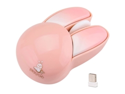 Ratón Inalámbrico Con Forma De Conejito, Ligero Y Silencioso, Conexión 2.4g, Color Caramelo (conejito Rosa).
