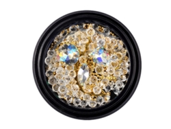 Diseño De Uñas Con Cristales Ab, Diamantes De Imitación, Cadena De Cremallera Y Perlas - Culet Glitter Hz14