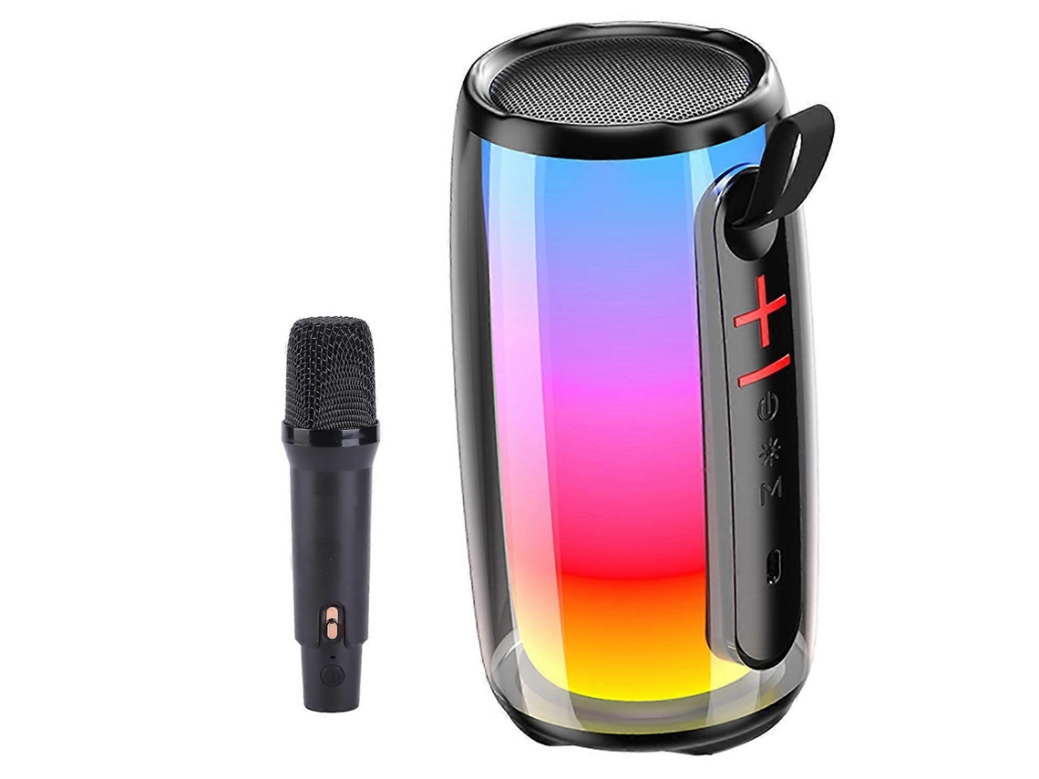 Máquina de karaoke Bluetooth, altavoz portátil inalámbrico multifuncional con micrófono F Chennnls