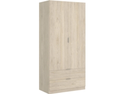 Armario 2 Puertas y 2 Cajones DKIT Essen (Natural - 184x81x52 cm)