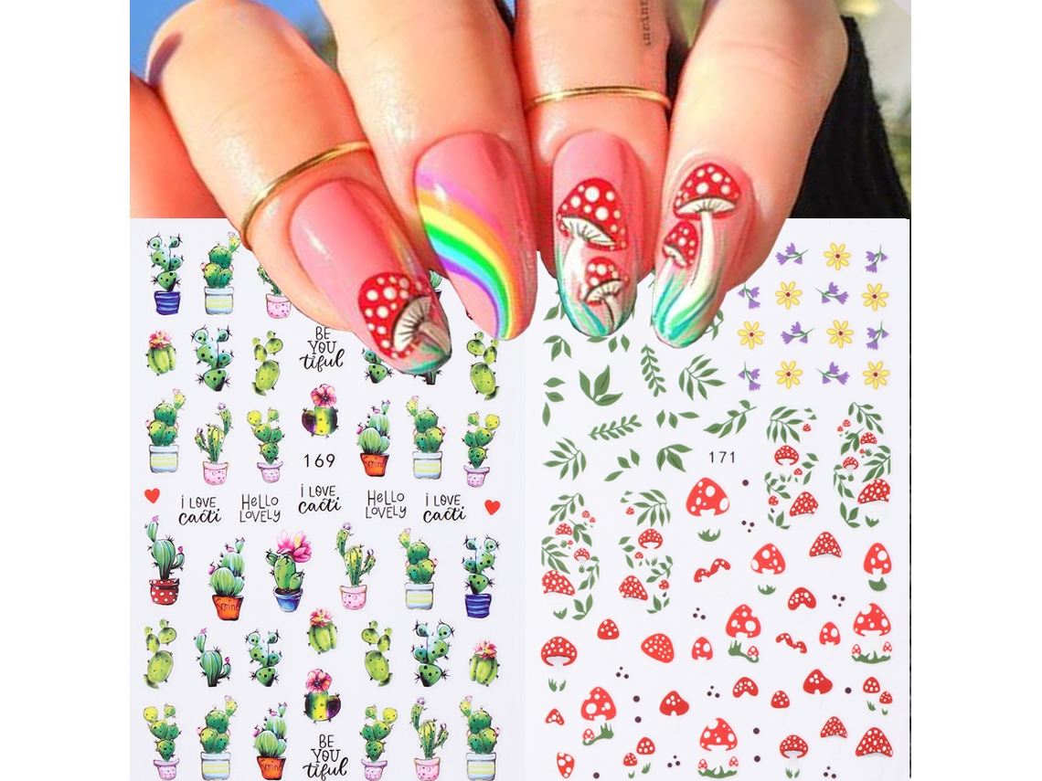 Kit de 2 pegatinas 3D para uñas con diseño de mal de ojo, decoración de uñas para verano.