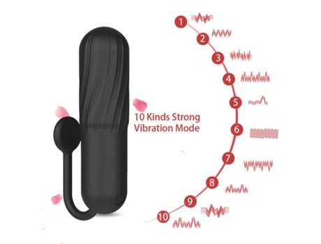 Mini vibrador de silicona de 10 frecuencias recargable por USB para mujer (negro) YIZHOOD