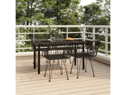Juego de comedor de jardín de 5 piezas DKD Home Decor en mimbre negro