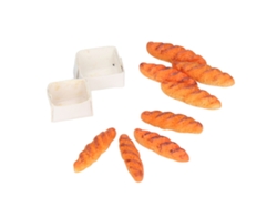 Juego De 40 Piezas De Pan En Miniatura Para Casa De Muñecas, Material De Resina, Seguro, Con 10 Bases, Regalo Para Niños