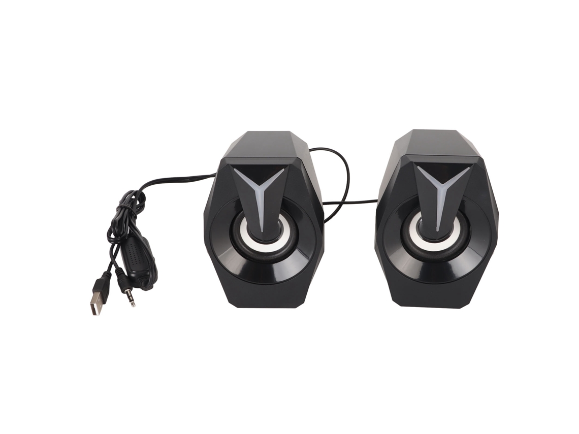 Altavoz Usb Con Luces Rgb, Control De Volumen, Subwoofer Portátil Para Ordenador De Sobremesa, Negro.