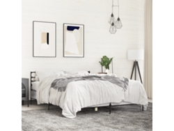 Estructura Cama Madera Ingeniería Metal Gris Sonoma 120x190 Cm