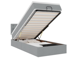 Maison Exclusive - Estructura De Cama Otomana Con Colchón Tela Gris Claro 80x200cm
