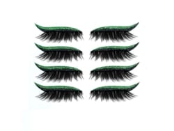 Pestañas Postizas Autoadhesivas Para Sombras De Ojos Con Purpurina Verde, Resistentes Al Agua, Para Maquillaje De Ojos, 4 Pares.