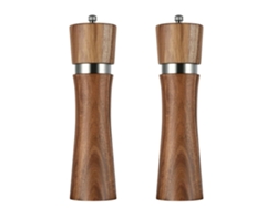 Juego de molinillo de sal y pimienta ajustable de madera Kofihety