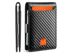 Tarjetero para hombre con protección RFID, diseño delgado y minimalista, con clip para billetes, fibra de carbono Panoona