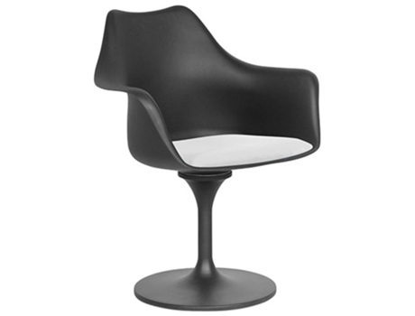Silla de Comedor con Brazos Silla Giratoria Tulipan Negra 60x70x84cm TULIP STYLE