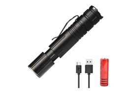 Linternas LED, Linterna LED táctica, Linternas con zoom Chronos Lantern-0082 4 modos de atenuación continua Linternas impermeables Luz (Negro) YIZHOOD