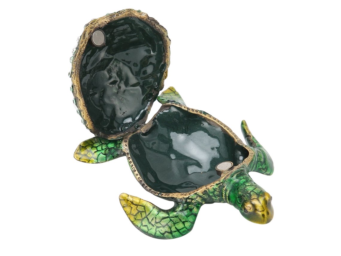 Pequeño Joyero De Aleación De Zinc Con Forma De Tortuga Para Decoración Del Hogar Y Almacenamiento De Joyas.