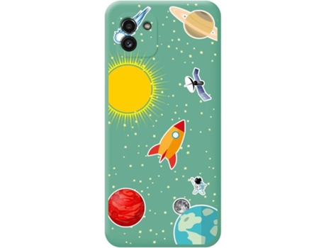 Carcasa para Samsung Galaxy A03 TUMUNDOSMARTPHONE Silicona Líquida Dibujos Verde
