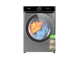 Evvo Lavadora 10 Kg Nova Q10x, 1400 Rpm, Clase A, Motor Inverter Edrive, 14 Programas, Vapor Steam Wash, Lavado Rápido 15', Inox
