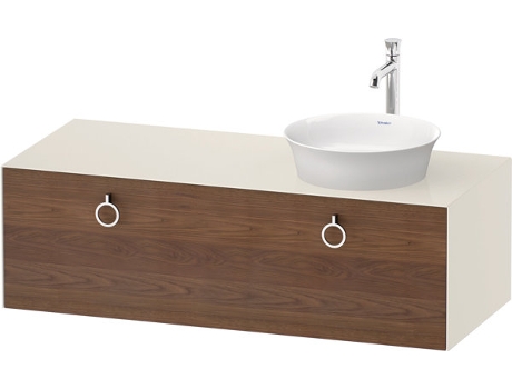 DURAVIT Tulip blanco, mueble de baño colgado en la pared, ancho 1300 x profundidad 550mm, con 1x extraíble, con tirador, WT4982R
