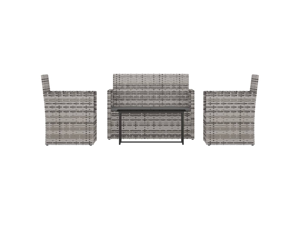 Maison Exclusive - Muebles De Jardín Con Cojines 4 Piezas Ratán Sintético Gris