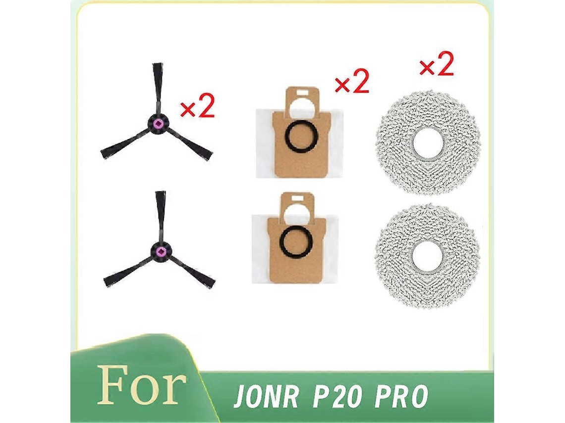 6 Pcs For P20 Pro Self Emptying Robot Vacuum Side Brush Rag Dust Bag Cleaner Parts Replacement