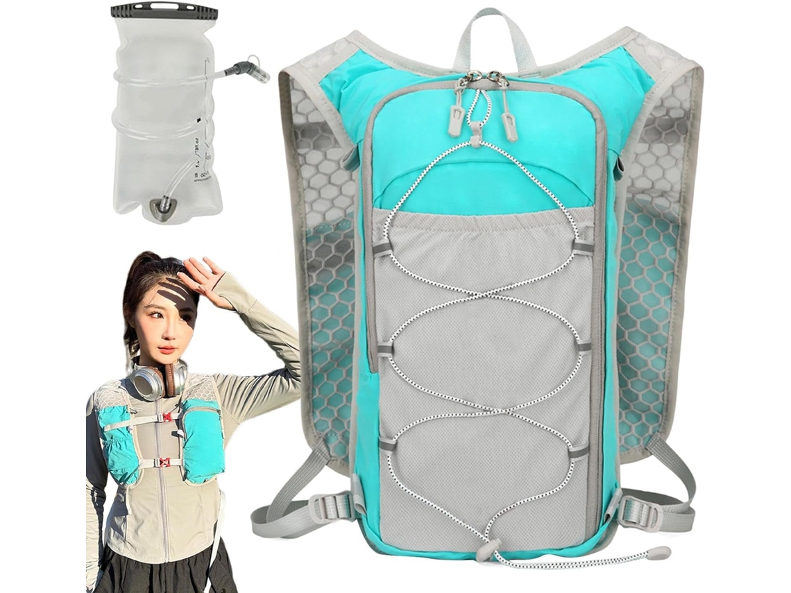 Mochila reflectante para correr con depósito de agua, ajustable, transpirable, de 1,5 l - Vayotoy