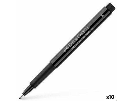Rotulador permanente FABER-CASTELL pitt artist Negro 10 unidades