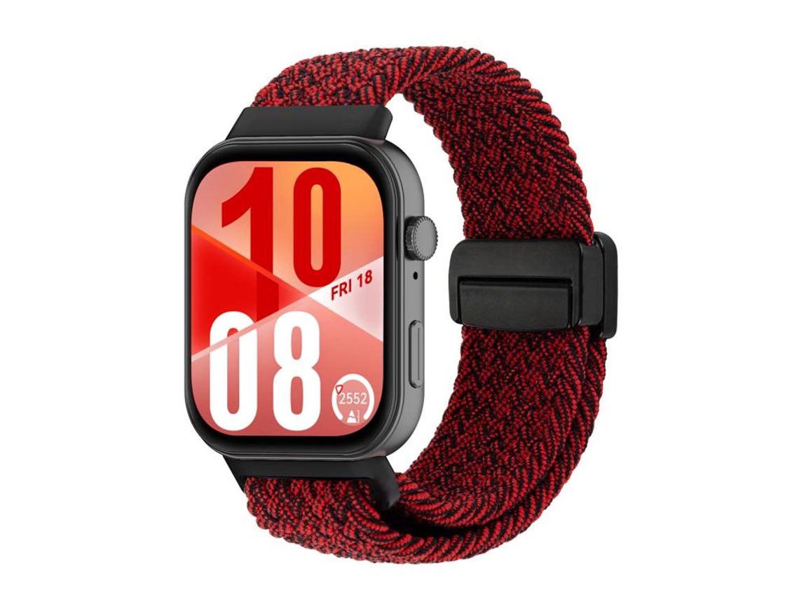 Pulsera para Huawei Watch Fit 4 / Fit 4 Pro / Fit 3 - Trenzada - Cierre magnético, Negro, Rojo