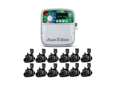 Programador de Riego automático Eléctrico ESP-TM2 12 zonas Interior Rain Bird 12 Electroválvulas 100HV 24V 1 SUINGA