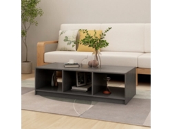 Mesa de Centro Apoyo 110X50X34 cm Madera de Pino Macizo Gris