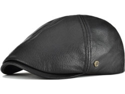 Gorra Plana De Cuero Para Hombre, Gorro De Taxi Para Otoño E Invierno, Hiedra Marrón Y Negra, Sombreros