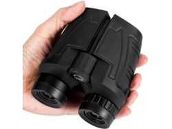 Binoculares compactos con visión nocturna y poca luz, ocular grande IP68, enfoque fácil, para caza de aves, viajes y turismo, para adultos, color negro. Bestvite