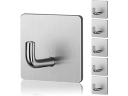 Ganchos Autoadhesivos E Impermeables Sin Necesidad De Taladrar, Para Cocina, Baño Y Oficina. Paquete De 6 Unidades.