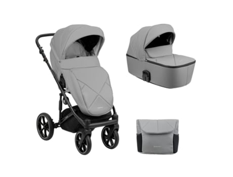 Carrito de Bebé KIKKABOO 2en1 con capazo rígido Amani Gris