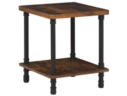 Mesa De Apoio Beliani Veril De Aglomerado De Madeira Castanho 48x55