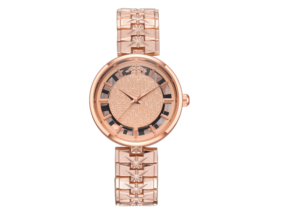 Reloj De Pulsera Analógico De Cuarzo Para Mujer, De Aleación De Oro Rosa, Moderno, Con Esfera Redonda.