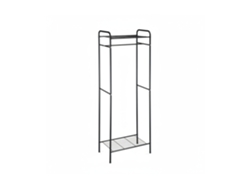 Relaxdays Perchero Burro Sandra Con Estantes Y Barra Para Colgar Ropa, Acero, 166 X 60,5 X 38 Cm, Negro