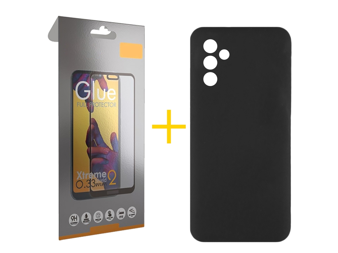 Pack 1 X Película de Vidrio Templado Full + Funda SKYHE para Samsung Galaxy A36 5G Silicona Líquida Negro