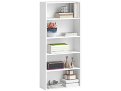 Estantería Ajustable De 3 Niveles Con Sistema Anticaída, 60x24x133,5 Cm, Color Blanco.