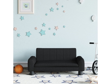MAISON EXCLUSIVE - Sofá para niños de tela negro 70x45x30 cm
