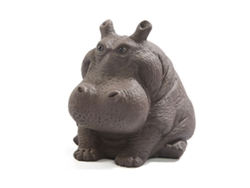 Estatua De Hipopótamo De Cerámica De Arcilla Púrpura, Escultura De Mascota Para El Té, Adorno De Escritorio, Accesorio De Comedor