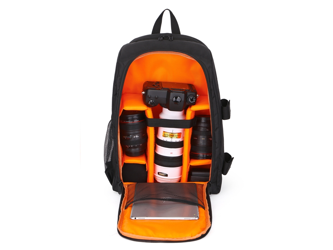 Mochila para cámara de gran capacidad, impermeable y resistente al desgaste, Cuich (naranja)