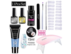 Kit de manicura con lámpara LED de 54 W, torno de uñas de 20.000 RPM, máquina perforadora de uñas, kit y gel UV GOKOCO.