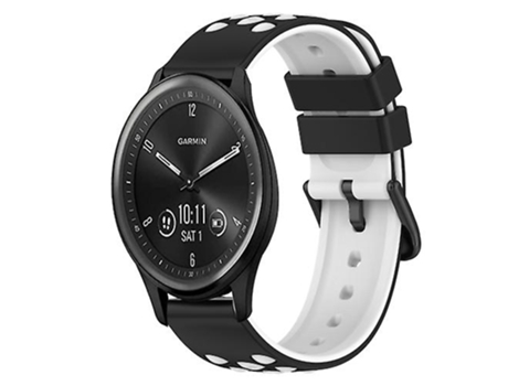 Correa De Reloj Inteligente Para Garmin Vivomove Sport, Correa De Reloj De Silicona Bicolor, Rosa Y Blanco, 20Mm VENISYMLIS
