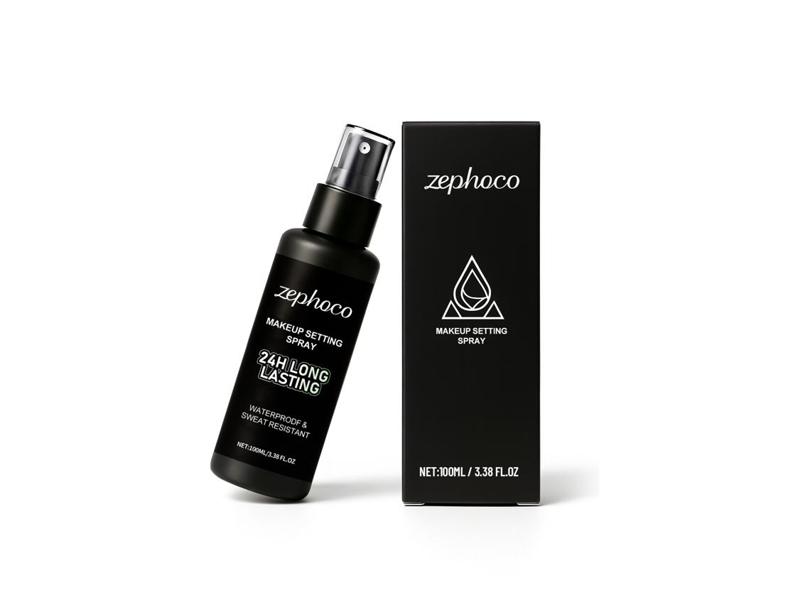 Spray fijador de maquillaje con acabado transparente