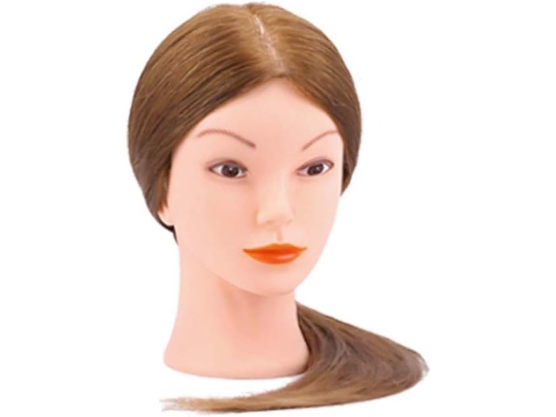 Cabeza De Maniquí 100% Cabello Humano, De 55,9 A 61 Cm, Ideal Para Peluquería, Cosmetología Y Formación (un Solo Color).