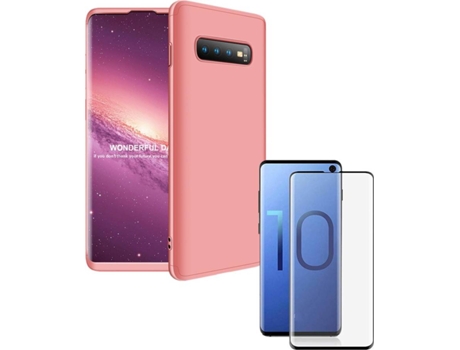 Carcasa y Protector Samsung S10 Plus Slim armor 360º Rosa