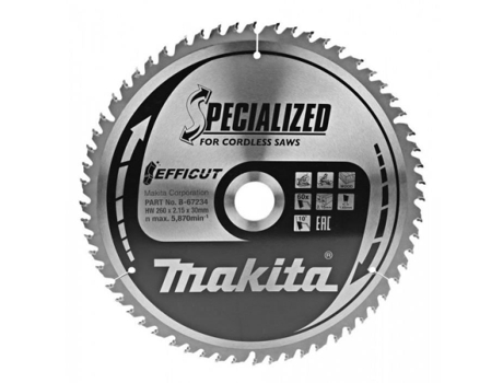 B-67284 Efficut Hoja de Sierra Circular Especializada para Madera 260Mm MAKITA